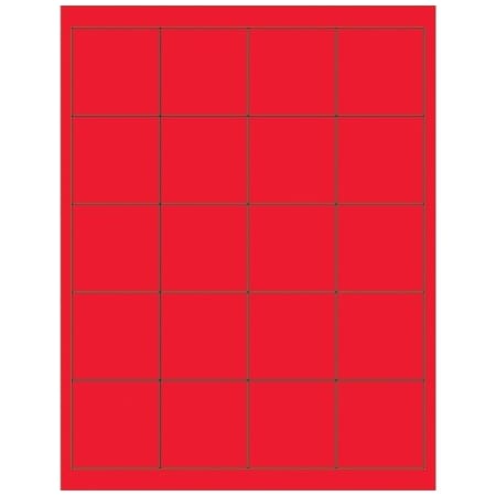 Bsc Preferred 2 x 2''Fluorescent Red Rectangle Laser Labels, 2000PK BUY00019630